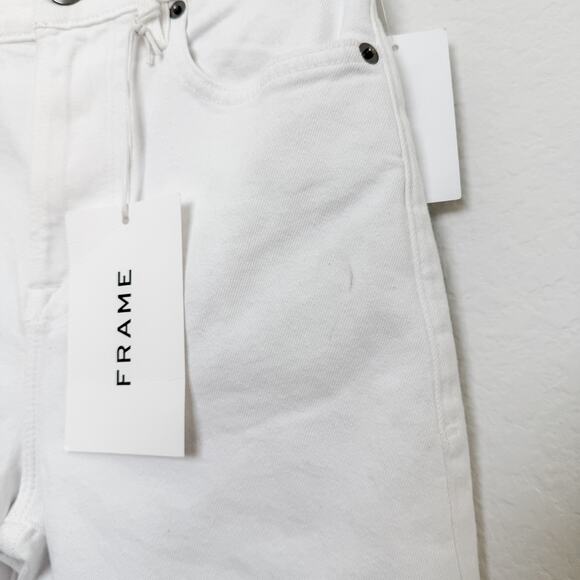Frame Womens Shorts Size 23 White Le Vintage Bermuda Preppy Parisian Minimalist - Picture 4 of 7